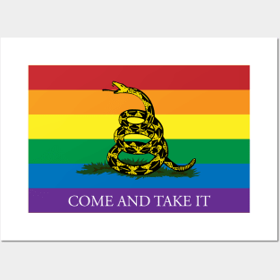 Rainbow Gadsden Come and Take It Posters and Art